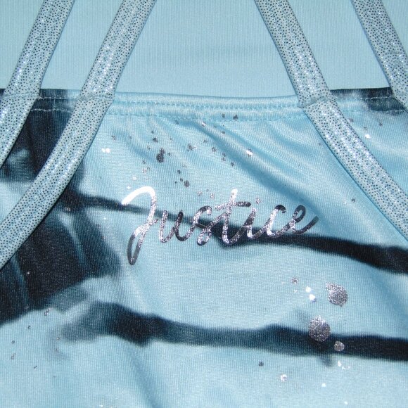Justice Blue Black Strappy Leotard XL (16-18) - Picture 5 of 8